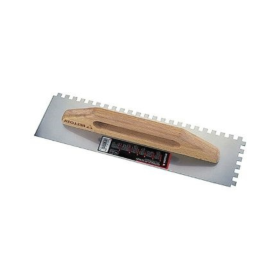 Truelle rectangulaire crantée avec manche en bois · BELLOTA