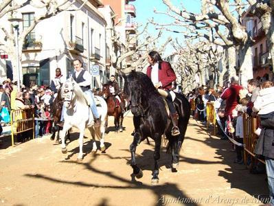 Cavalls baixant per la reira d'Arenys de Munt.