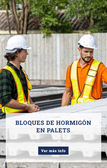 Bloques de hormigón en palets